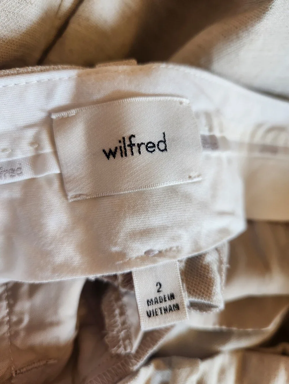 ARITZIA WILFRED THE EFFORTLESS PANT CROPPED ECRU CRUISE LINEN SIZE 2